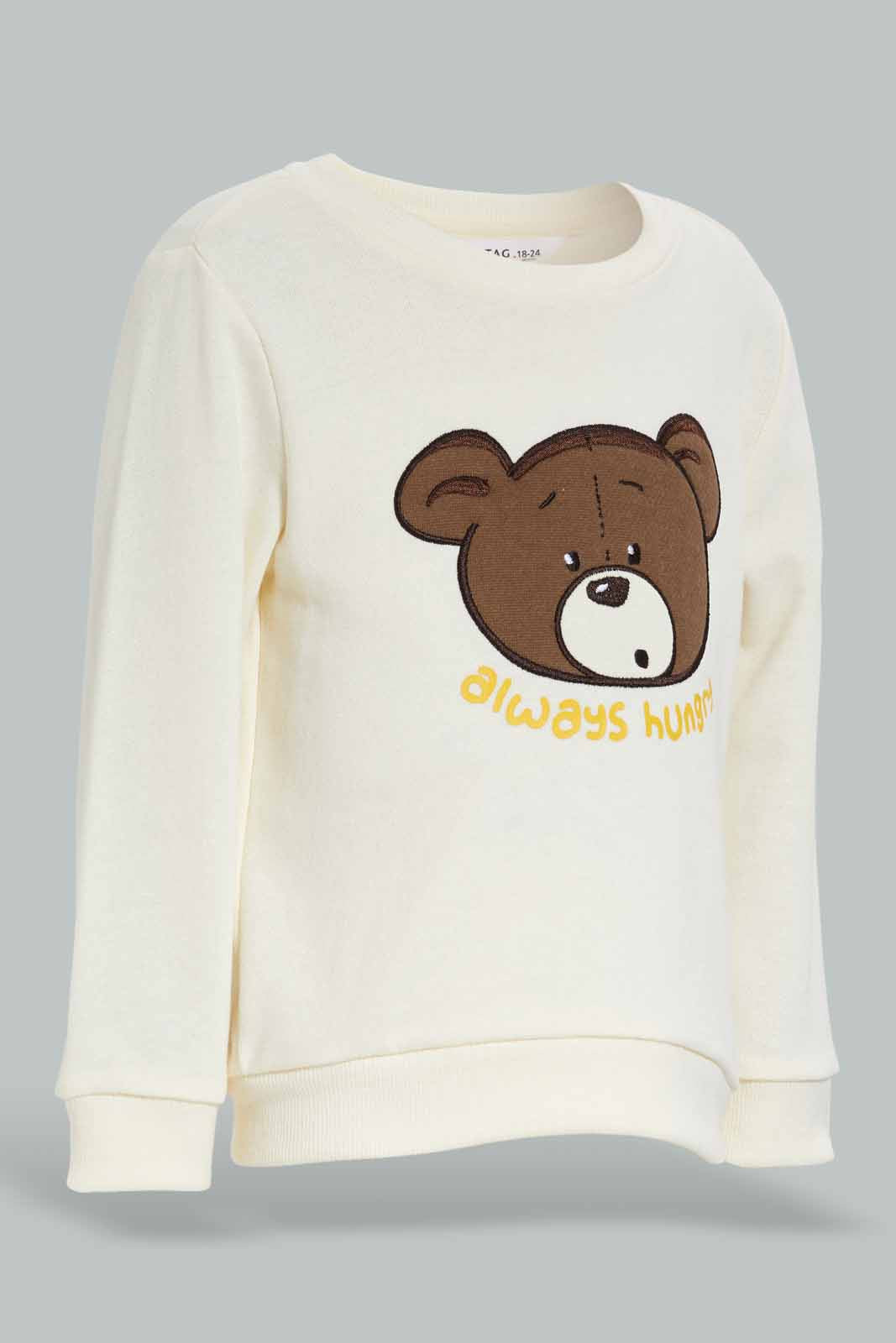 Redtag-Brown-Patch-Top-And-Bottom-Crew-Neck-Jog-Suit-Category:Jog-Sets,-Colour:Brown,-Deals:New-In,-Filter:Infant-Boys-(3-to-24-Mths),-INB-Jog-Sets,-New-In-INB-APL,-Non-Sale,-Section:Boys-(0-to-14Yrs),-W22B-Infant-Boys-3 to 24 Months