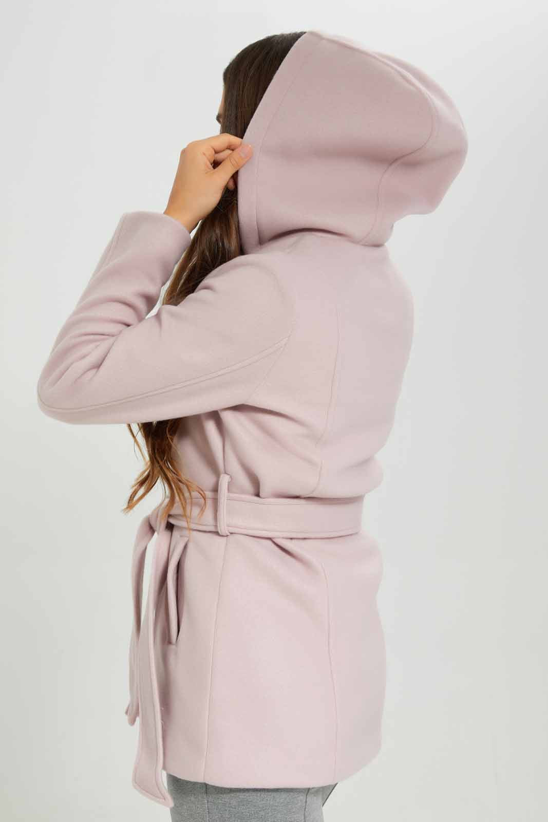 Redtag-Pink-L/S-Plain-Notch-Collar-Hooded-Belted-Coat-Category:Jackets,-Colour:Apricot,-Deals:New-In,-EHW,-Filter:Women's-Clothing,-New-In-Women-APL,-Non-Sale,-Section:Women,-W22B,-Women-Jackets-Women's-
