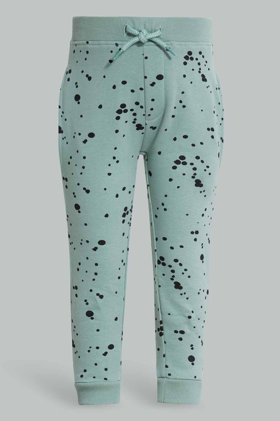 Redtag-Green-Paint-Splash-Jogging-Suit-Category:Jog-Sets,-Colour:Green,-Deals:New-In,-Filter:Infant-Boys-(3-to-24-Mths),-INB-Jog-Sets,-New-In-INB-APL,-Non-Sale,-Section:Boys-(0-to-14Yrs),-W22A-Infant-Boys-3 to 24 Months