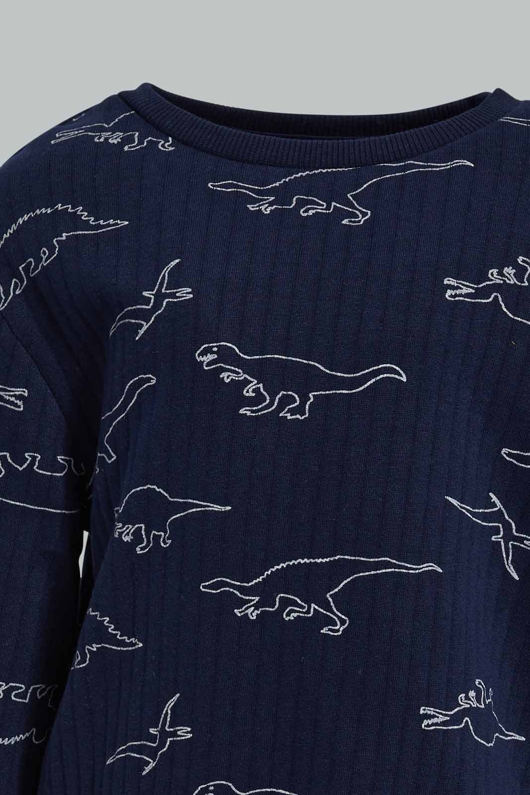 Redtag-Navy-Dino-Panelled-Printed-Jogging-Suit-Category:Jog-Sets,-Colour:Navy,-Deals:New-In,-Filter:Infant-Boys-(3-to-24-Mths),-INB-Jog-Sets,-New-In-INB-APL,-Non-Sale,-Section:Boys-(0-to-14Yrs),-W22A-Infant-Boys-3 to 24 Months