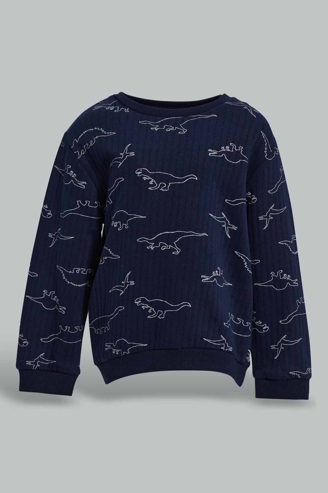 Redtag-Navy-Dino-Panelled-Printed-Jogging-Suit-Category:Jog-Sets,-Colour:Navy,-Deals:New-In,-Filter:Infant-Boys-(3-to-24-Mths),-INB-Jog-Sets,-New-In-INB-APL,-Non-Sale,-Section:Boys-(0-to-14Yrs),-W22A-Infant-Boys-3 to 24 Months