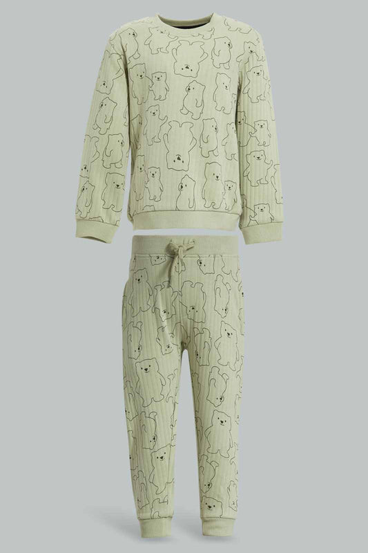 Redtag-Green-Panelled-Printed-Jogging-Suit-Category:Jog-Sets,-Colour:Green,-Deals:New-In,-Filter:Infant-Boys-(3-to-24-Mths),-INB-Jog-Sets,-New-In-INB-APL,-Non-Sale,-Section:Boys-(0-to-14Yrs),-W22A-Infant-Boys-3 to 24 Months