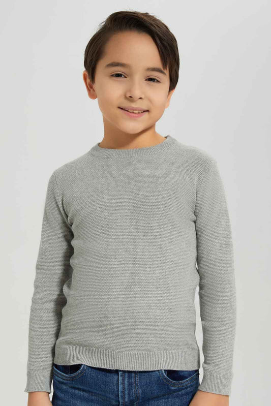 Redtag-Grey-Crewneck-Jumper-BOY-Pullovers,-Category:Pullovers,-Colour:Grey,-Deals:New-In,-Dept:Boys,-Filter:Boys-(2-to-8-Yrs),-New-In-BOY-APL,-Non-Sale,-Section:Boys-(0-to-14Yrs),-TBL,-W22B-Boys-2 to 8 Years