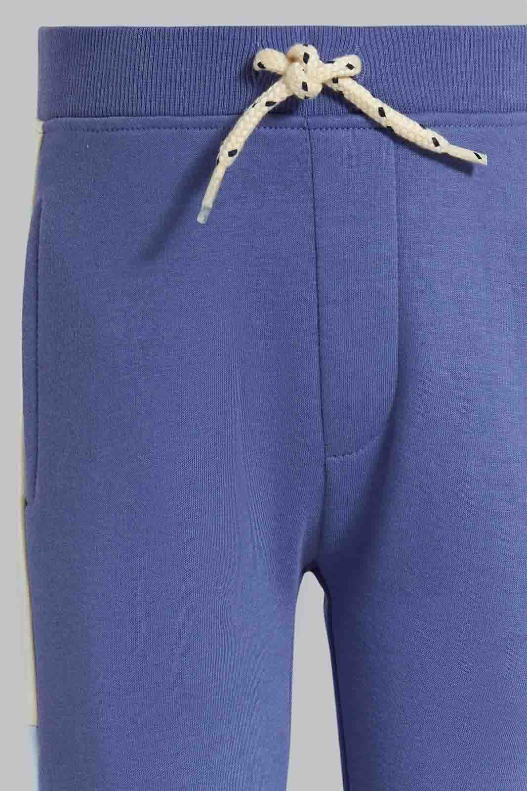 Redtag-Blue-And-Navy-Hoody-Cut-And-Sew-Jog-Suit-Category:Jog-Sets,-Colour:Blue,-Deals:New-In,-Filter:Infant-Boys-(3-to-24-Mths),-INB-Jog-Sets,-New-In-INB-APL,-Non-Sale,-Section:Boys-(0-to-14Yrs),-W22A-Infant-Boys-3 to 24 Months