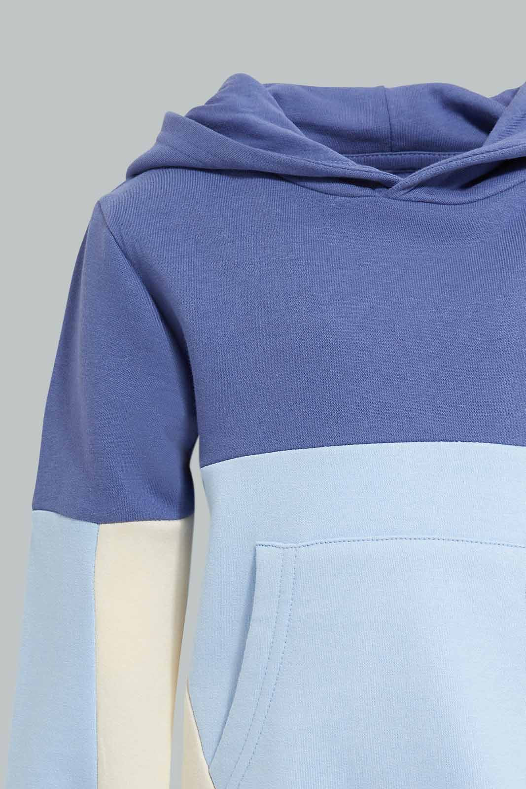 Redtag-Blue-And-Navy-Hoody-Cut-And-Sew-Jog-Suit-Category:Jog-Sets,-Colour:Blue,-Deals:New-In,-Filter:Infant-Boys-(3-to-24-Mths),-INB-Jog-Sets,-New-In-INB-APL,-Non-Sale,-Section:Boys-(0-to-14Yrs),-W22A-Infant-Boys-3 to 24 Months