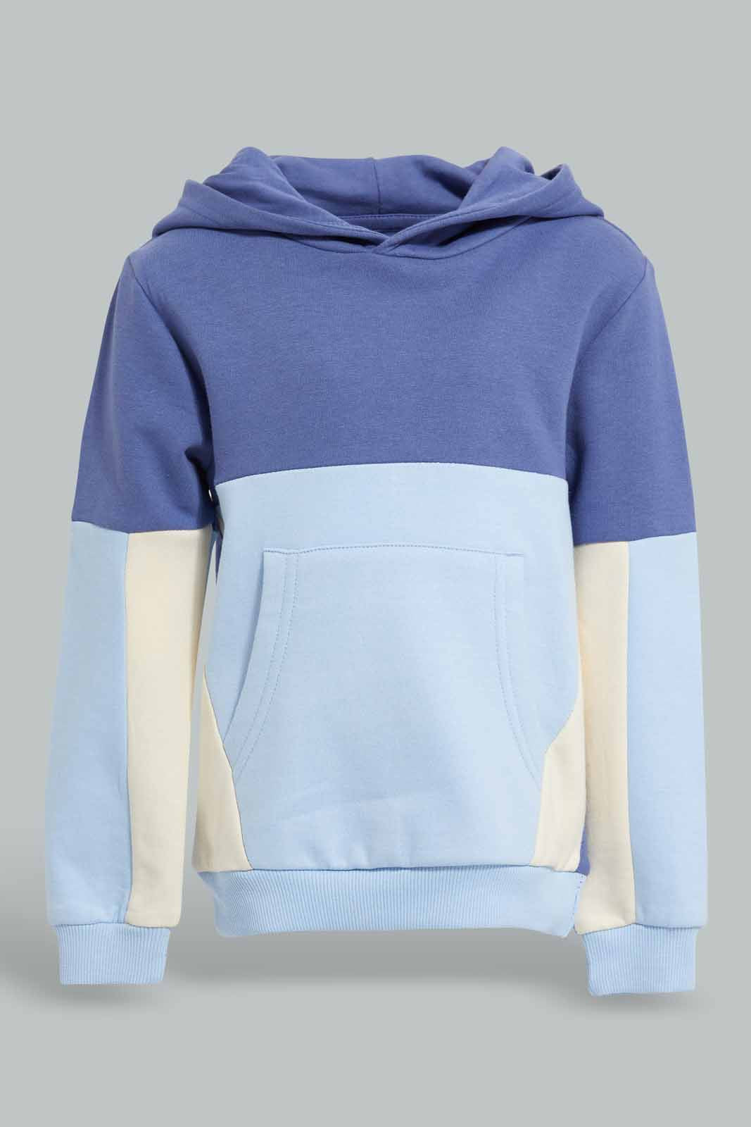 Redtag-Blue-And-Navy-Hoody-Cut-And-Sew-Jog-Suit-Category:Jog-Sets,-Colour:Blue,-Deals:New-In,-Filter:Infant-Boys-(3-to-24-Mths),-INB-Jog-Sets,-New-In-INB-APL,-Non-Sale,-Section:Boys-(0-to-14Yrs),-W22A-Infant-Boys-3 to 24 Months