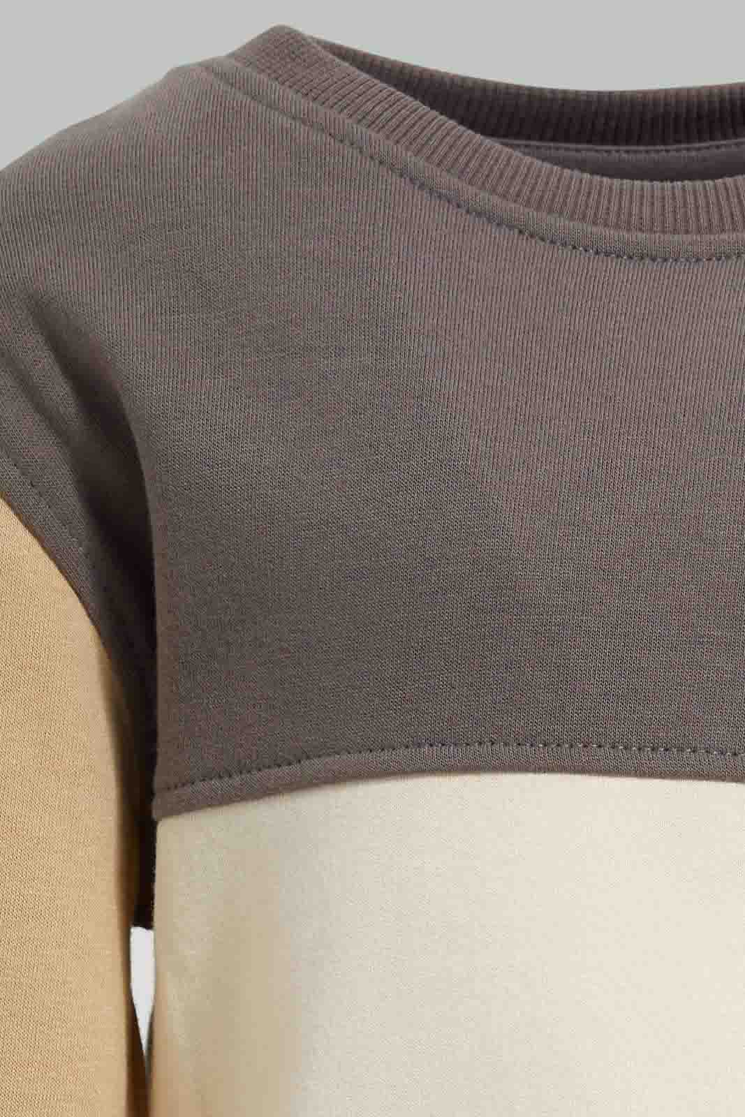 Redtag-Beige,-Ecru-And-Charcoal-Cut-And-Sew-Jog-Suit-Category:Jog-Sets,-Colour:Beige,-Deals:New-In,-Filter:Infant-Boys-(3-to-24-Mths),-INB-Jog-Sets,-New-In-INB-APL,-Non-Sale,-Section:Boys-(0-to-14Yrs),-W22A-Infant-Boys-3 to 24 Months