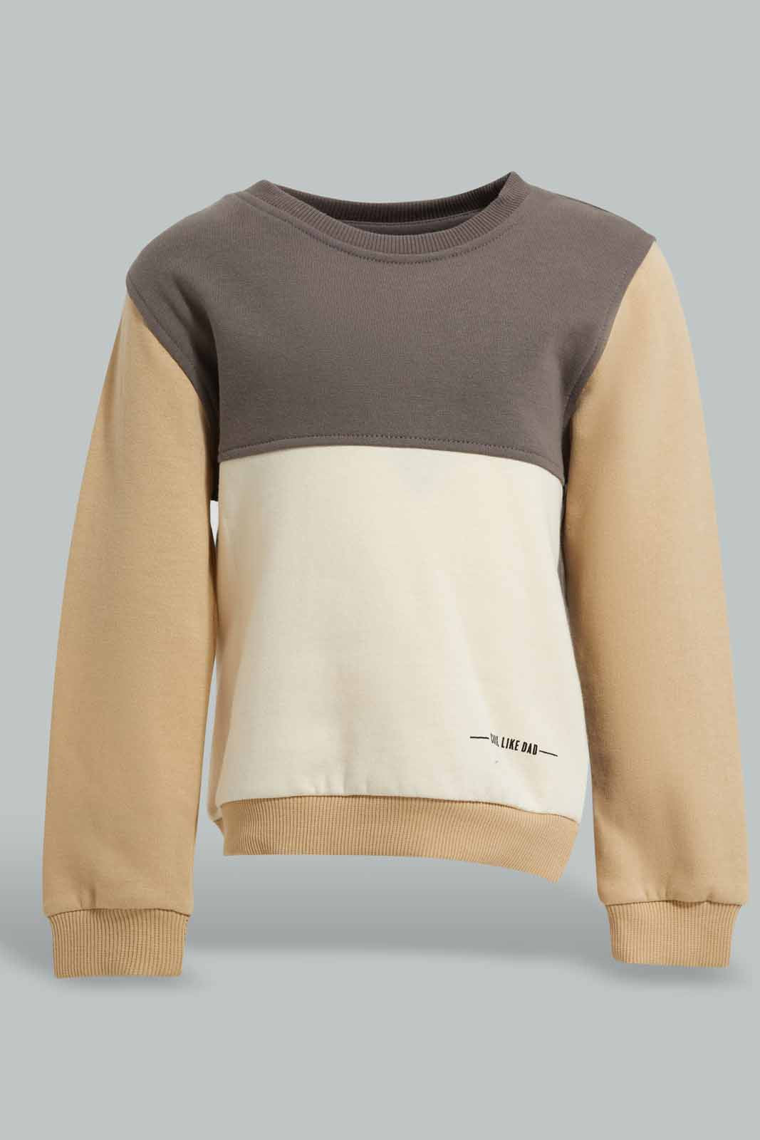 Redtag-Beige,-Ecru-And-Charcoal-Cut-And-Sew-Jog-Suit-Category:Jog-Sets,-Colour:Beige,-Deals:New-In,-Filter:Infant-Boys-(3-to-24-Mths),-INB-Jog-Sets,-New-In-INB-APL,-Non-Sale,-Section:Boys-(0-to-14Yrs),-W22A-Infant-Boys-3 to 24 Months