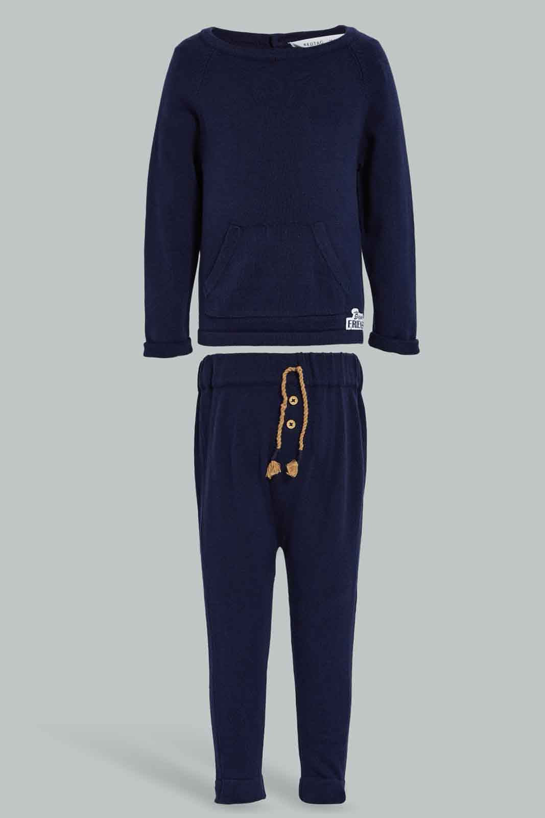 Redtag-Navy-Ribbed-Tee-And-Jogger-Category:Jog-Sets,-Colour:Navy,-Deals:New-In,-Dept:Boys,-Filter:Infant-Boys-(3-to-24-Mths),-INB-Jog-Sets,-New-In-INB-APL,-Non-Sale,-Section:Boys-(0-to-14Yrs),-W22B-Infant-Boys-3 to 24 Months