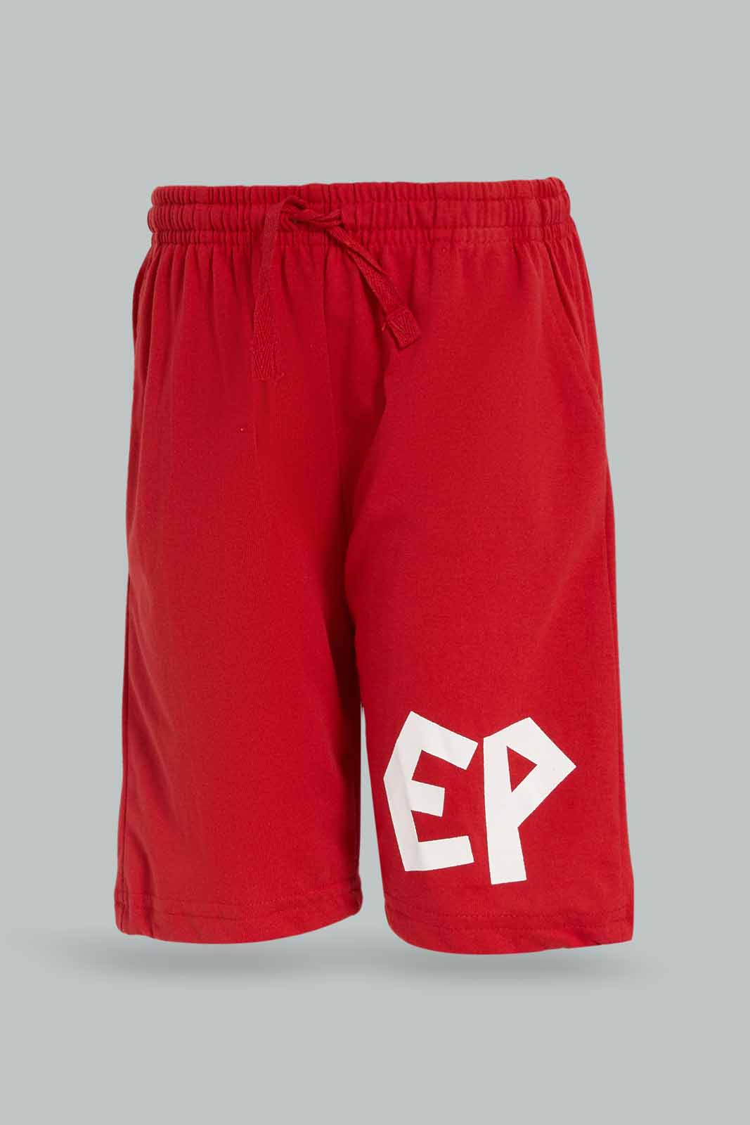 Redtag-Red-Elasticated-waist-Print-Shorts-BOY-Shorts,-Category:Shorts,-Colour:Red,-Deals:New-In,-Dept:Boys,-Filter:Boys-(2-to-8-Yrs),-New-In-BOY-APL,-Non-Sale,-Section:Boys-(0-to-14Yrs),-TBL,-W22O-Boys-2 to 8 Years
