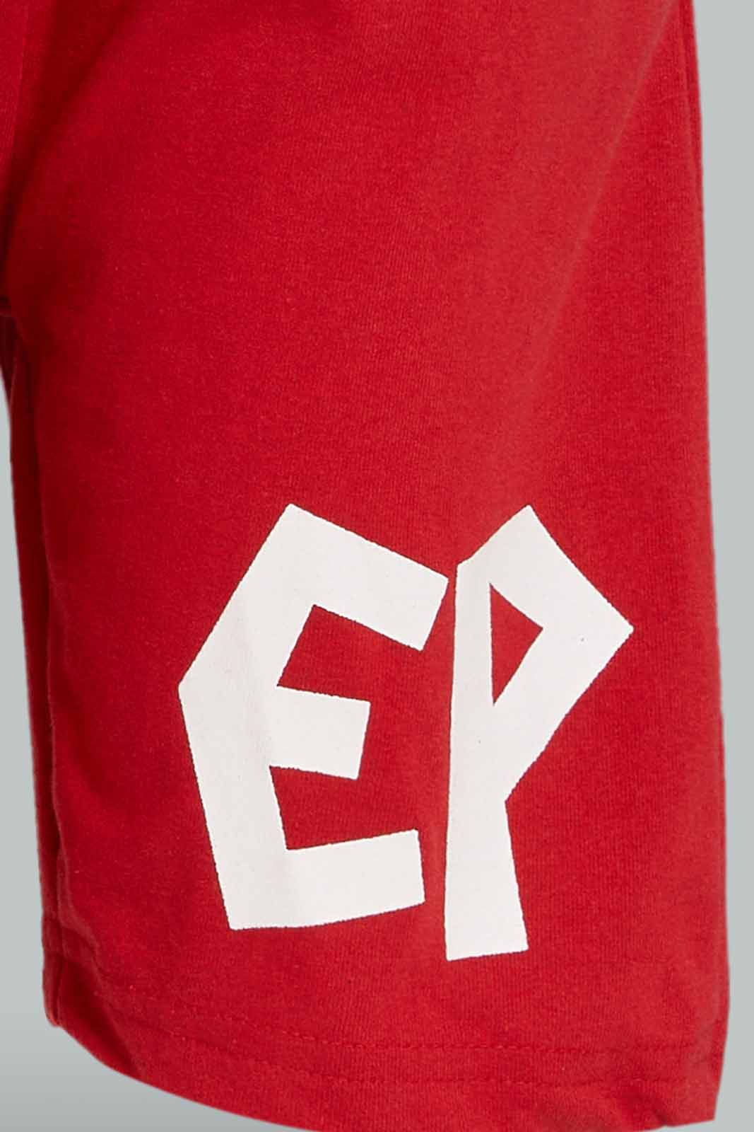 Redtag-Red-Elasticated-waist-Print-Shorts-BOY-Shorts,-Category:Shorts,-Colour:Red,-Deals:New-In,-Dept:Boys,-Filter:Boys-(2-to-8-Yrs),-New-In-BOY-APL,-Non-Sale,-Section:Boys-(0-to-14Yrs),-TBL,-W22O-Boys-2 to 8 Years