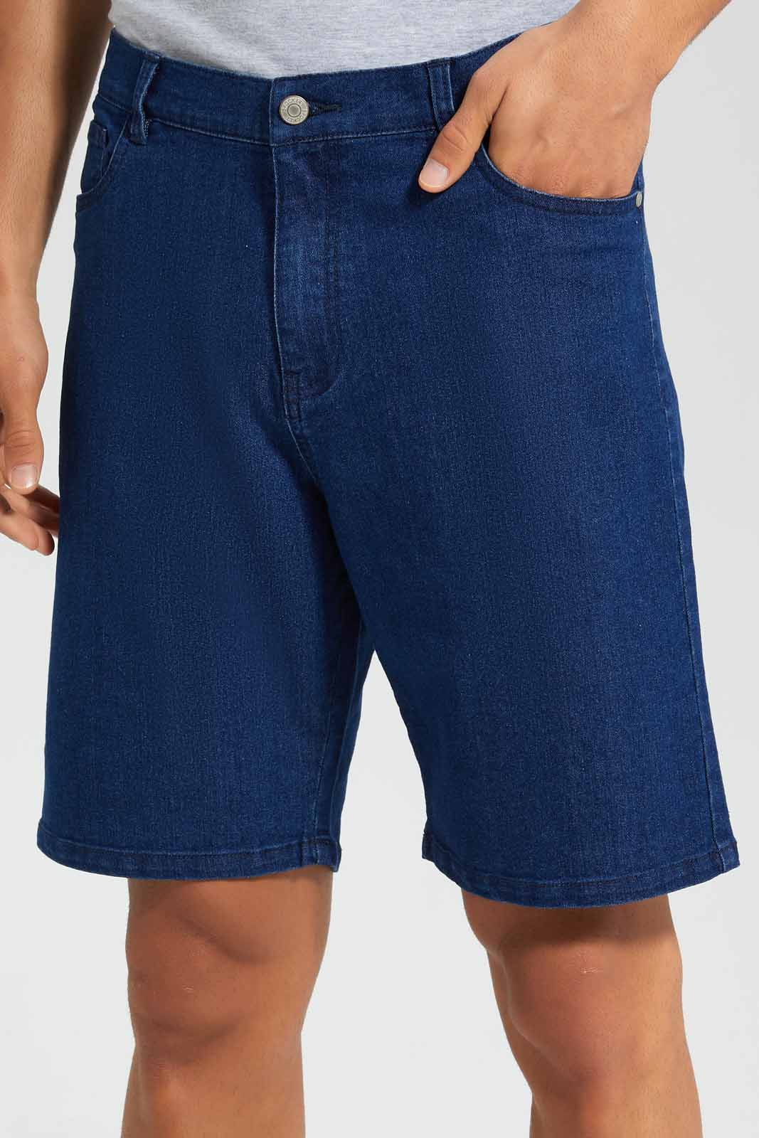 Redtag-Mid-Wash-Basic-5-Pocket-Slim-Fit-Shorts-Category:Shorts,-Colour:Indigo,-Deals:New-In,-Filter:Men's-Clothing,-Men-Shorts,-New-In-Men,-Non-Sale,-Section:Men,-W22O-Men's-