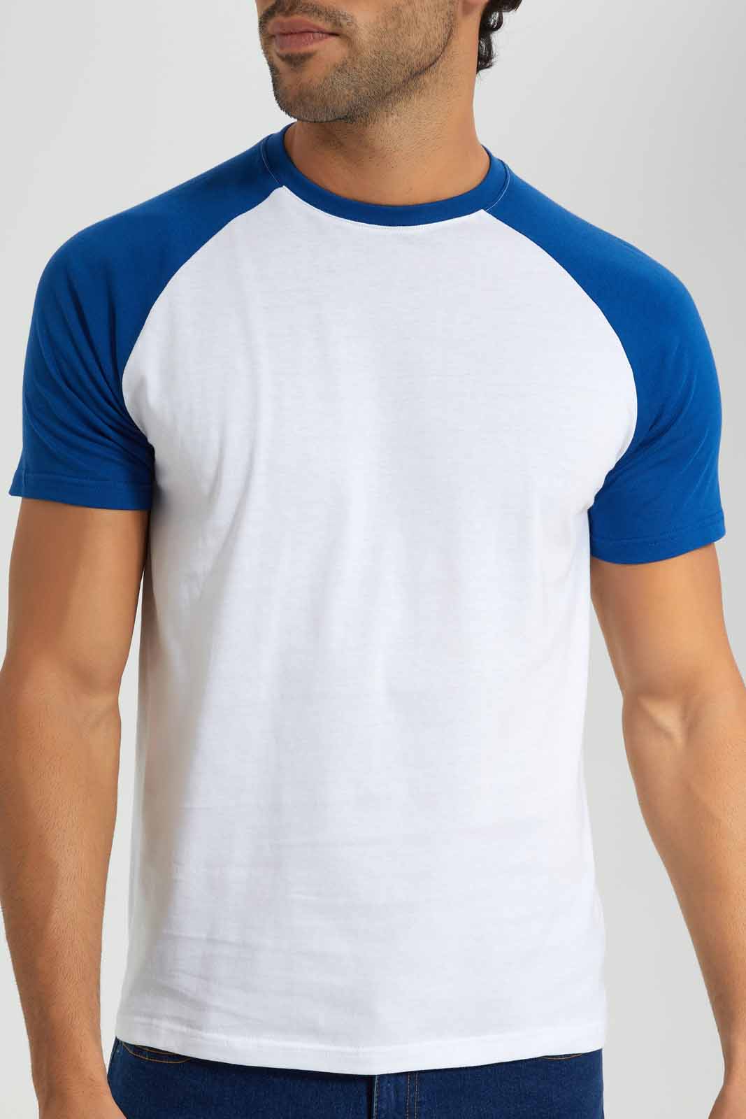 Redtag-White/Blue-Reglan-Sleeve-T-Shirt-Category:T-Shirts,-Colour:White,-Deals:New-In,-Filter:Men's-Clothing,-Men-T-Shirts,-New-In-Men-APL,-Non-Sale,-Section:Men,-TBL,-W22O-Men's-