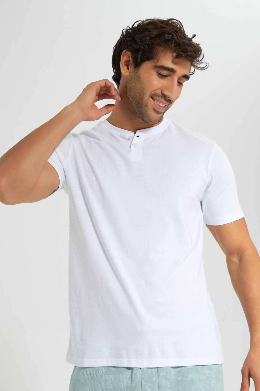 Redtag-White-Henley-T-Shirt-Category:T-Shirts,-Colour:White,-Deals:New-In,-Filter:Men's-Clothing,-Men-T-Shirts,-New-In-Men-APL,-Non-Sale,-Section:Men,-TBL,-W22O-Men's-