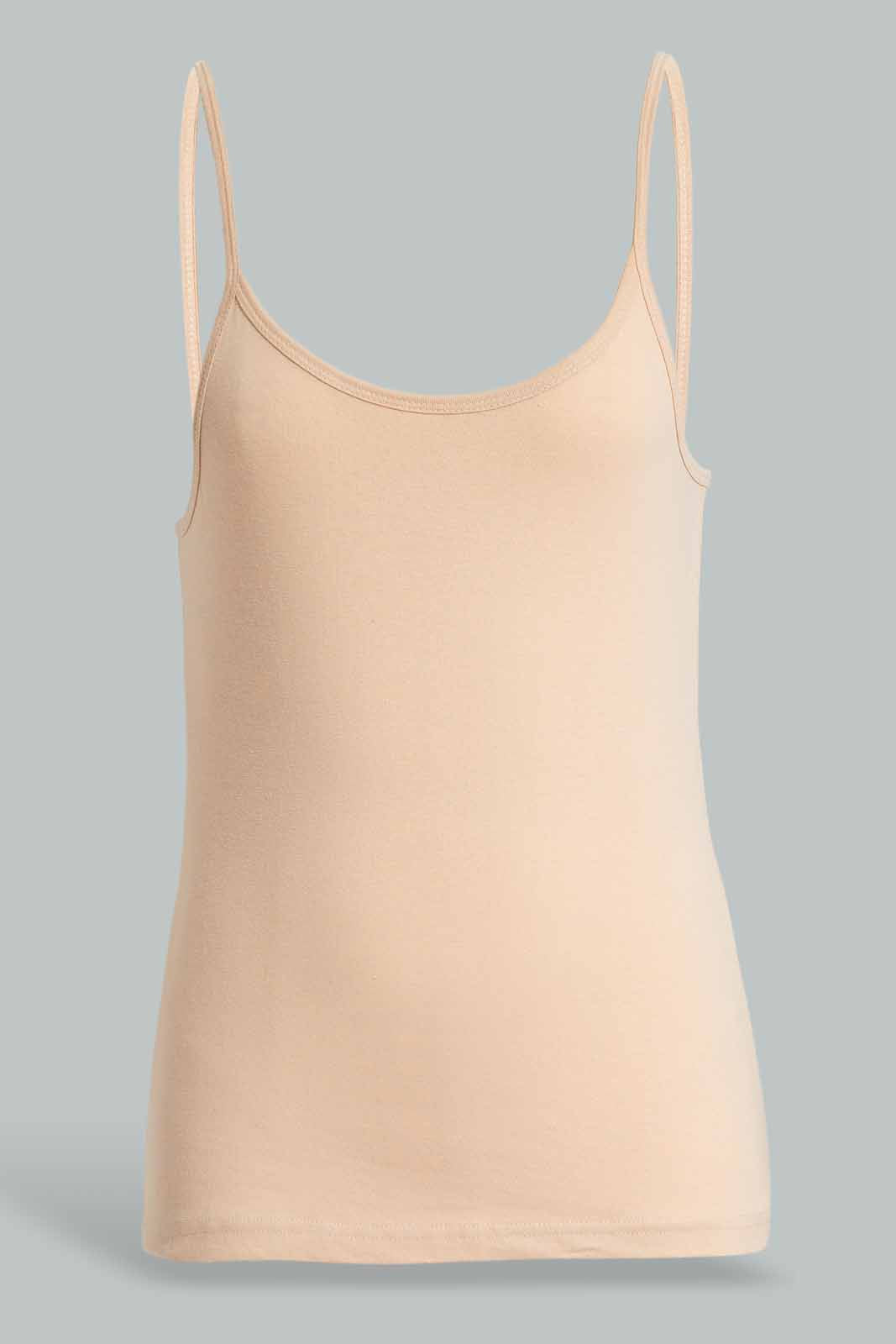 Redtag-Beige-Plain-Strappy-Vest-Category:Vests,-Colour:Beige,-Deals:New-In,-Filter:Women's-Clothing,-KSH,-New-In-Women-APL,-Non-Sale,-Section:Women,-W22O,-Women-Vests-Women's-