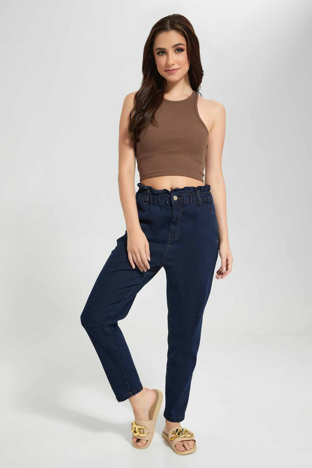 Redtag-Beige-Rib-Cropped-Vest-Category:Vests,-Colour:Beige,-Deals:New-In,-Filter:Women's-Clothing,-KSH,-New-In-Women-APL,-Non-Sale,-Section:Women,-W22O,-Women-Vests-Women's-