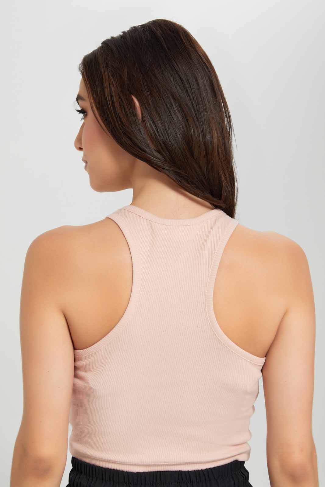 Redtag-Blush-Rib-Cropped-Vest-Category:Vests,-Colour:Apricot,-Deals:New-In,-Filter:Women's-Clothing,-KSH,-New-In-Women-APL,-Non-Sale,-Section:Women,-W22O,-Women-Vests-Women's-