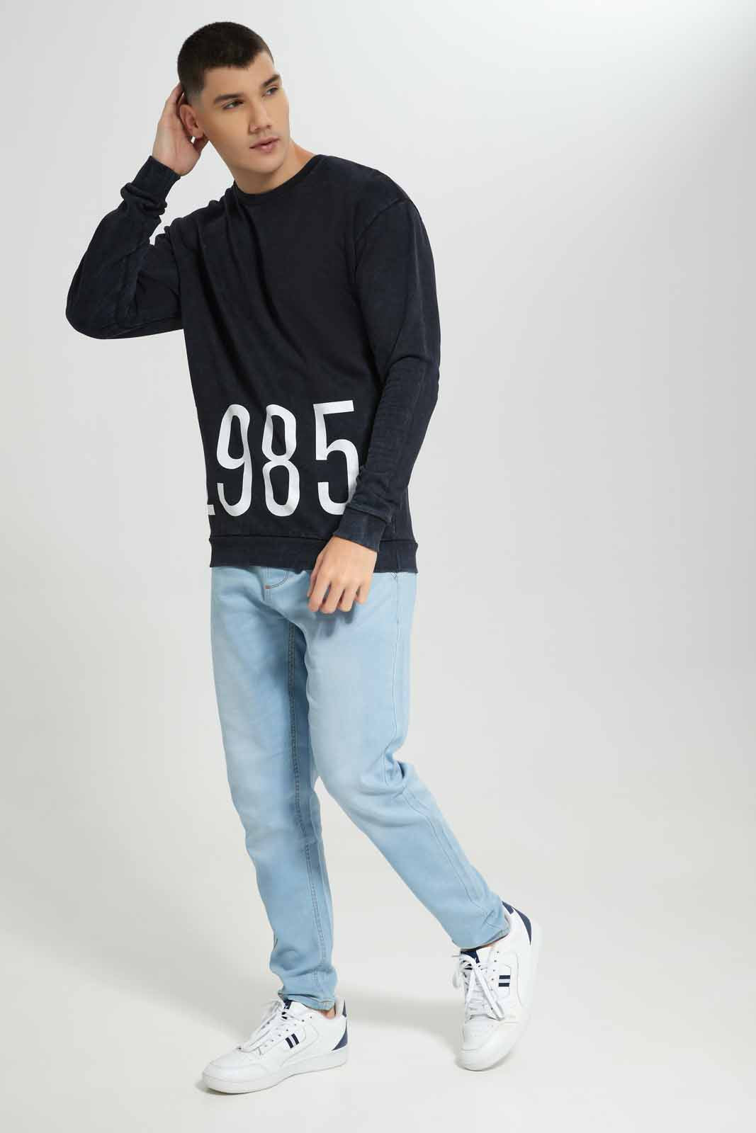 Redtag-Black-Crew-Neck-Loungewear-Sweatshirt-Category:Sweatshirts,-Colour:Black,-Deals:New-In,-Filter:Men's-Clothing,-Men-Loungewear-Sweatshirts,-Men-Sweatshirts,-New-In-Men-APL,-Non-Sale,-Section:Men,-W22O--