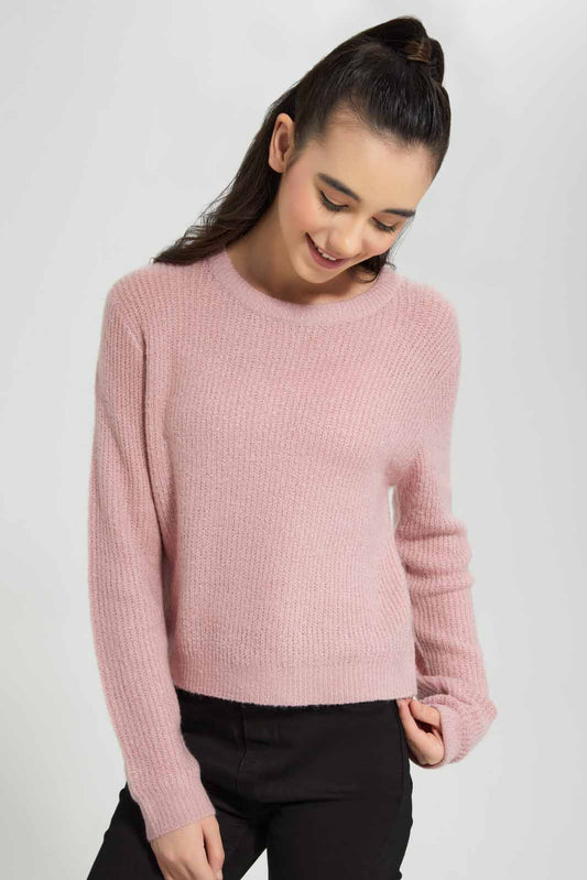 Redtag-Pink-Basic-Pullover-Category:Pullovers,-Colour:Apricot,-Deals:New-In,-Filter:Senior-Girls-(9-to-14-Yrs),-GSR-Pullovers,-New-In-GSR-APL,-Non-Sale,-Section:Girls-(0-to-14Yrs),-TBL,-W22B-Senior-Girls-9 to 14 Years