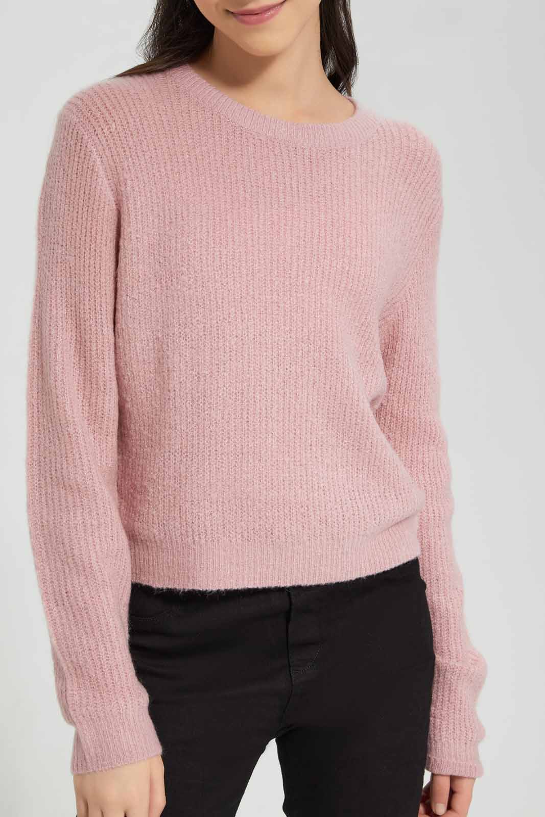 Redtag-Pink-Basic-Pullover-Category:Pullovers,-Colour:Apricot,-Deals:New-In,-Filter:Senior-Girls-(9-to-14-Yrs),-GSR-Pullovers,-New-In-GSR-APL,-Non-Sale,-Section:Girls-(0-to-14Yrs),-TBL,-W22B-Senior-Girls-9 to 14 Years