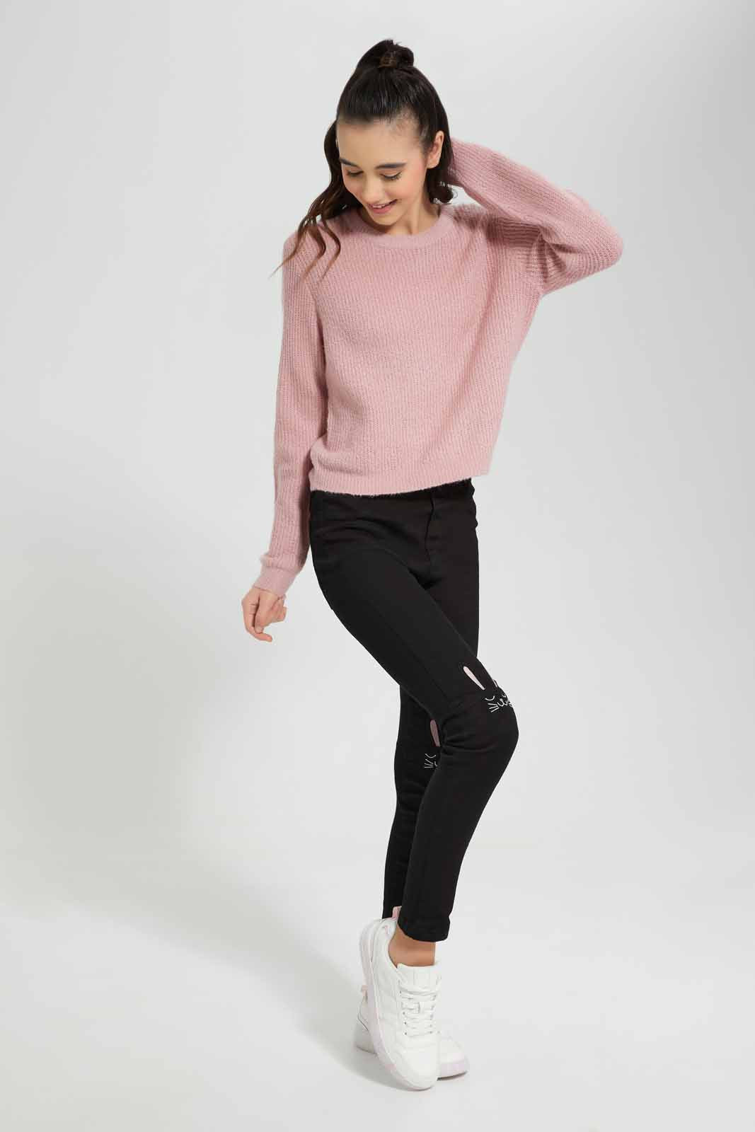 Redtag-Pink-Basic-Pullover-Category:Pullovers,-Colour:Apricot,-Deals:New-In,-Filter:Senior-Girls-(9-to-14-Yrs),-GSR-Pullovers,-New-In-GSR-APL,-Non-Sale,-Section:Girls-(0-to-14Yrs),-TBL,-W22B-Senior-Girls-9 to 14 Years