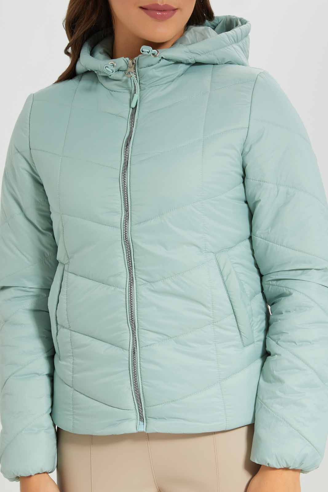 Redtag-Mint-Hooded-Padded-Jacket-Category:Jackets,-Colour:Mint,-Deals:New-In,-EHW,-Filter:Women's-Clothing,-New-In-Women-APL,-Non-Sale,-Section:Women,-W22B,-Women-Jackets-Women's-