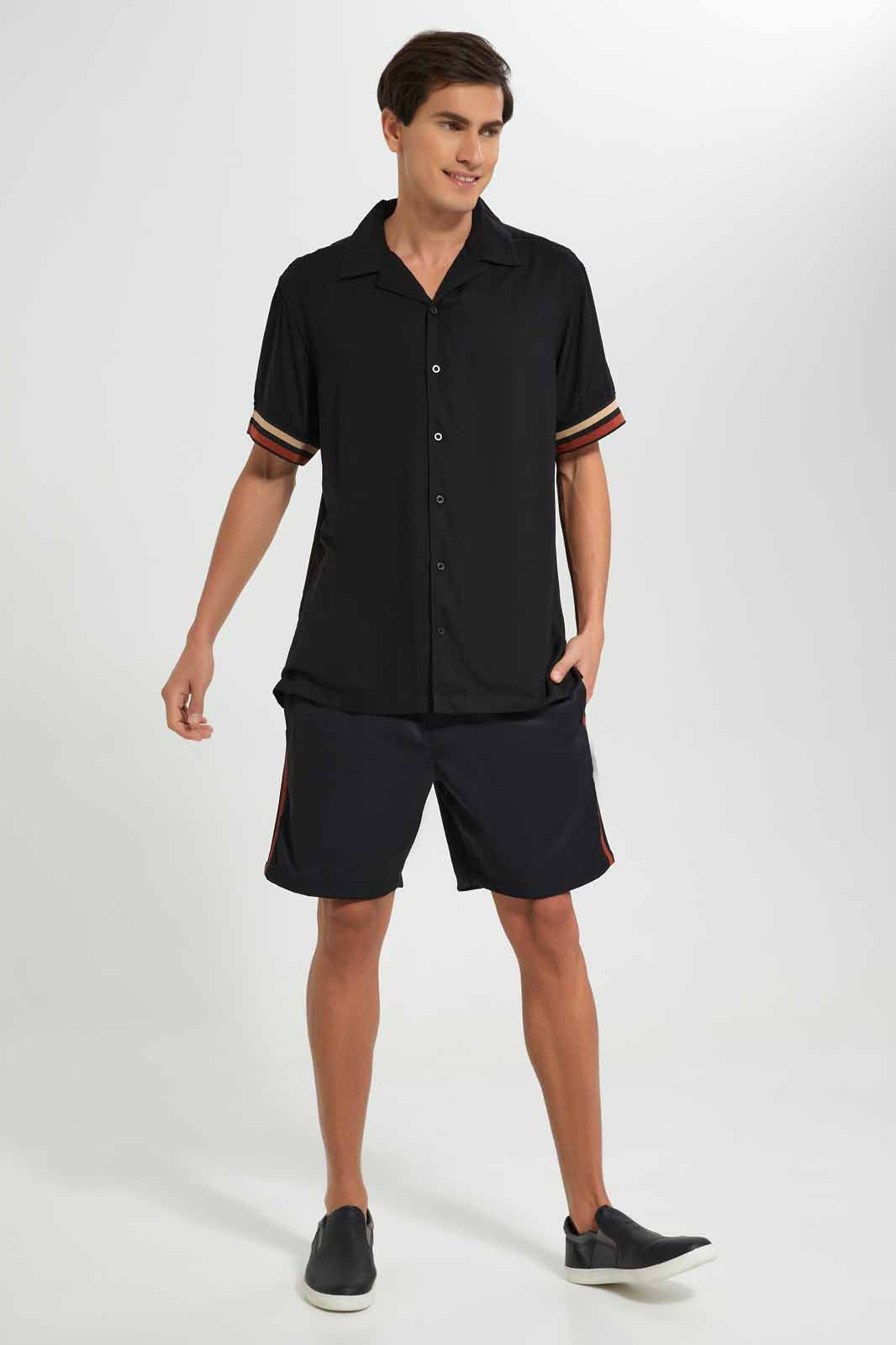 Redtag-Black-Loungewear-Short-Category:Joggers,-Colour:Black,-Deals:New-In,-Filter:Men's-Clothing,-Men-Joggers,-New-In-Men-APL,-Non-Sale,-Section:Men,-W22O--