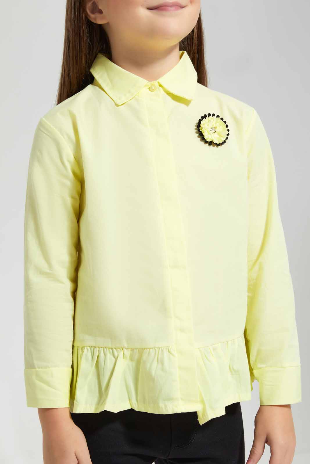 Redtag-Yellow-Blouse-Shirt-Category:Blouses,-Colour:Yellow,-Deals:New-In,-Filter:Girls-(2-to-8-Yrs),-GIR-Blouses,-New-In-GIR-APL,-Non-Sale,-Section:Girls-(0-to-14Yrs),-W22O-Girls-2 to 8 Years
