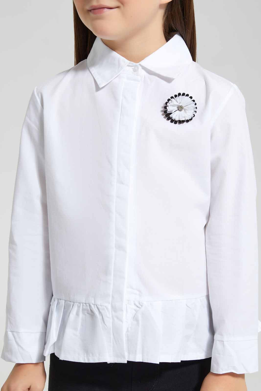 Redtag-White-Collared-Shirt-Category:Blouses,-Colour:White,-Deals:New-In,-Filter:Girls-(2-to-8-Yrs),-GIR-Blouses,-New-In-GIR-APL,-Non-Sale,-Section:Girls-(0-to-14Yrs),-W22O-Girls-2 to 8 Years