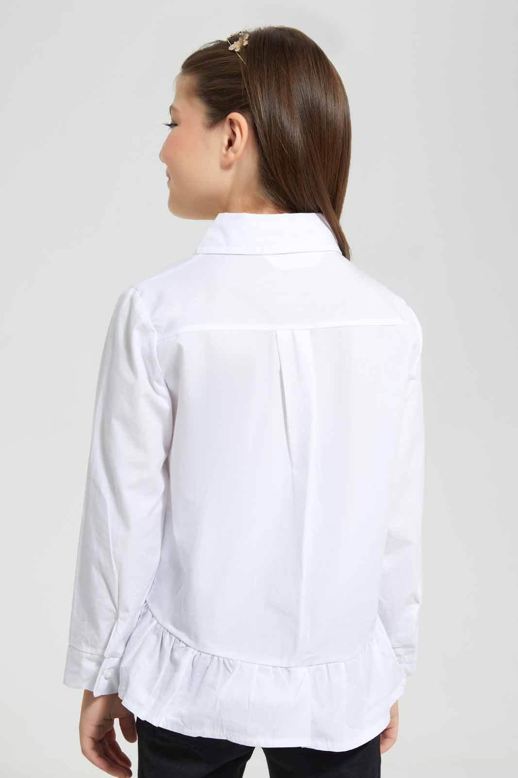 Redtag-White-Collared-Shirt-Category:Blouses,-Colour:White,-Deals:New-In,-Filter:Girls-(2-to-8-Yrs),-GIR-Blouses,-New-In-GIR-APL,-Non-Sale,-Section:Girls-(0-to-14Yrs),-W22O-Girls-2 to 8 Years
