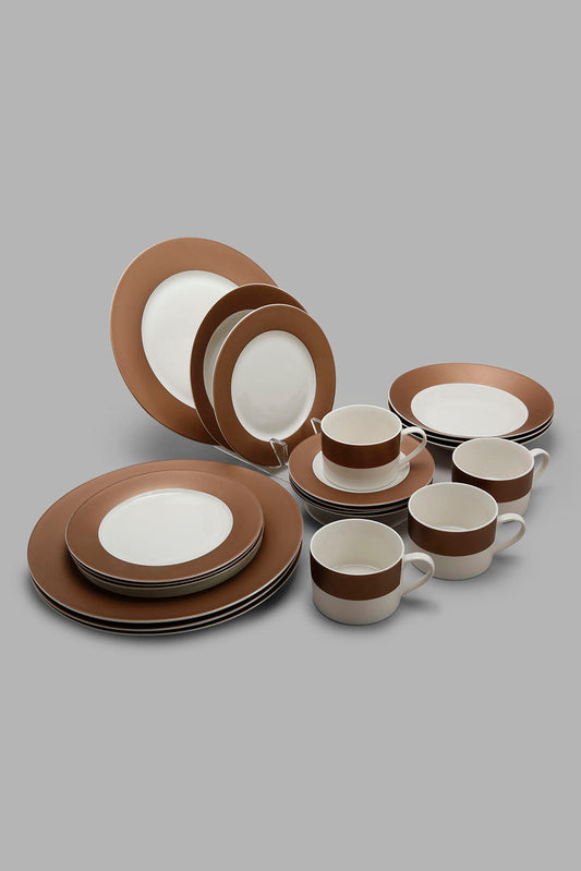Redtag-Copper-Band-Dinner-Set-(20-Piece)-Category:Dinner-Sets,-Colour:Copper,-Deals:New-In,-Filter:Home-Dining,-HMW-DIN-Crockery,-New-In-HMW-DIN,-Non-Sale,-Section:Homewares,-W22B-Home-Dining-