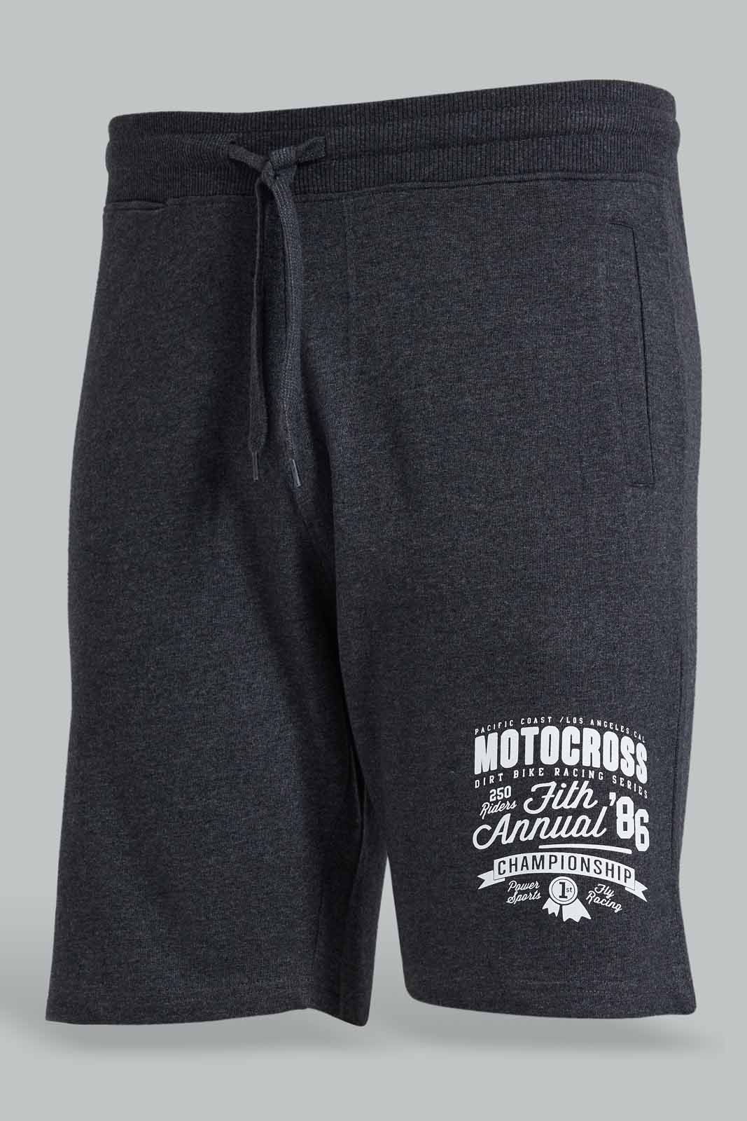Redtag-Charcoal-Shorts-With-Placement-Print-Category:Joggers,-Colour:Charcoal,-Deals:New-In,-Filter:Men's-Clothing,-Men-Joggers,-New-In-Men-APL,-Non-Sale,-Section:Men,-W22O-Men's-