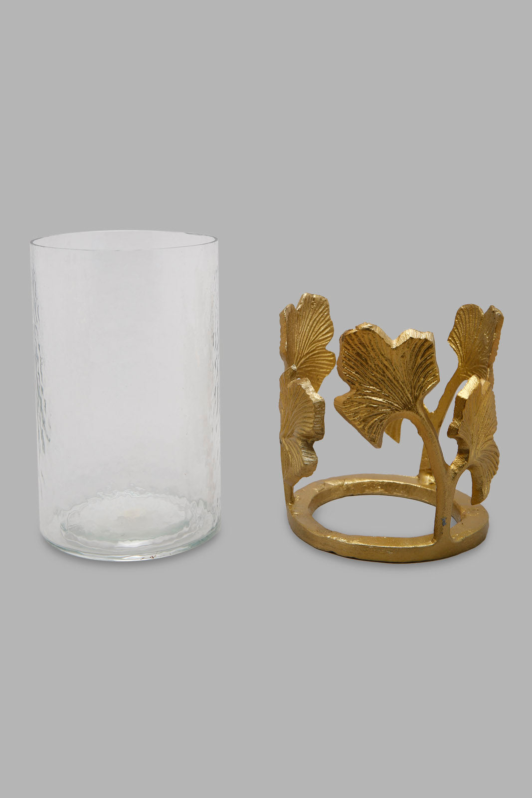 Redtag-Gold-Ginko-Glass-And-Metal-Hurricane-Category:Artefact,-Colour:Gold,-Deals:New-In,-Filter:Home-Decor,-HMW-HOM-Decorative-Accessories,-New-In-HMW-HOM,-Non-Sale,-Section:Homewares,-W22B-Home-Decor-