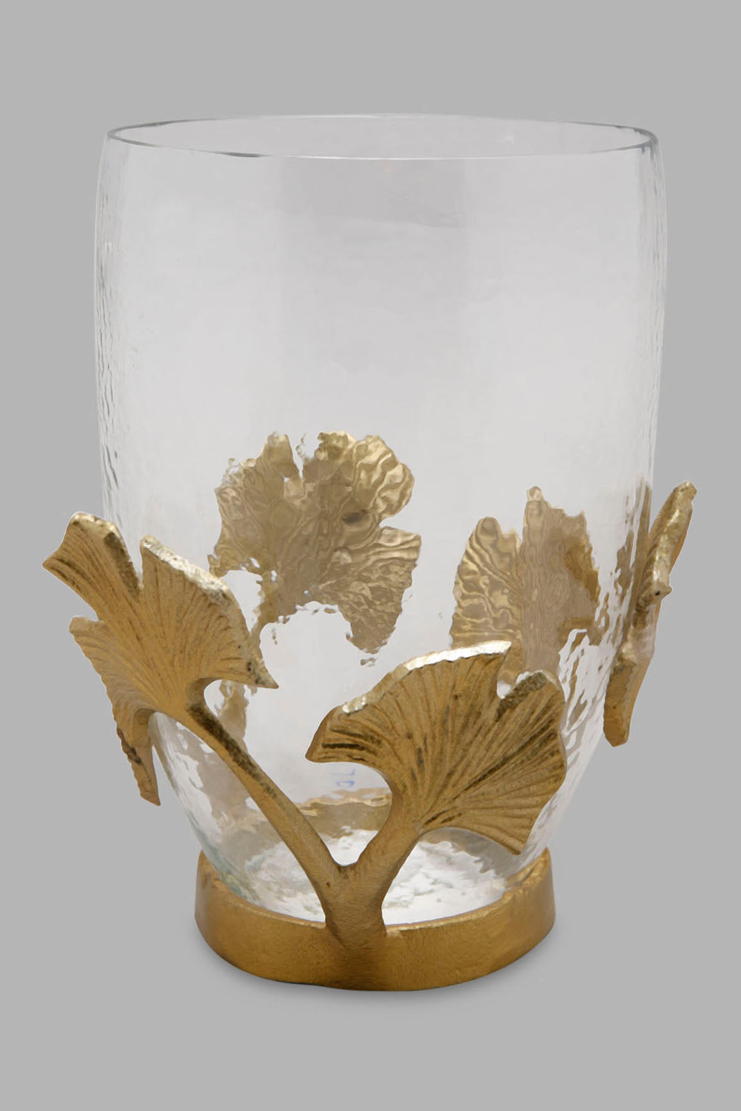 Redtag-Gold-Ginko-Glass-And-Metal-Vase-Category:Plants-&-Flowers,-Colour:Gold,-Deals:New-In,-Filter:Home-Decor,-HMW-HOM-Decorative-Accessories,-New-In-HMW-HOM,-Non-Sale,-Section:Homewares,-W22B-Home-Decor-