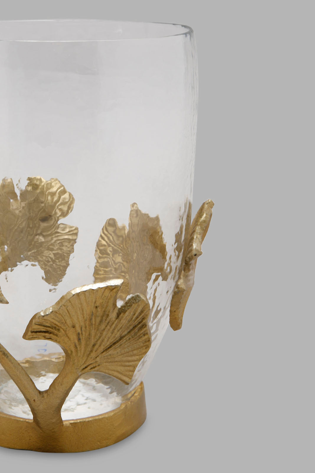 Redtag-Gold-Ginko-Glass-And-Metal-Vase-Category:Plants-&-Flowers,-Colour:Gold,-Deals:New-In,-Filter:Home-Decor,-HMW-HOM-Decorative-Accessories,-New-In-HMW-HOM,-Non-Sale,-Section:Homewares,-W22B-Home-Decor-
