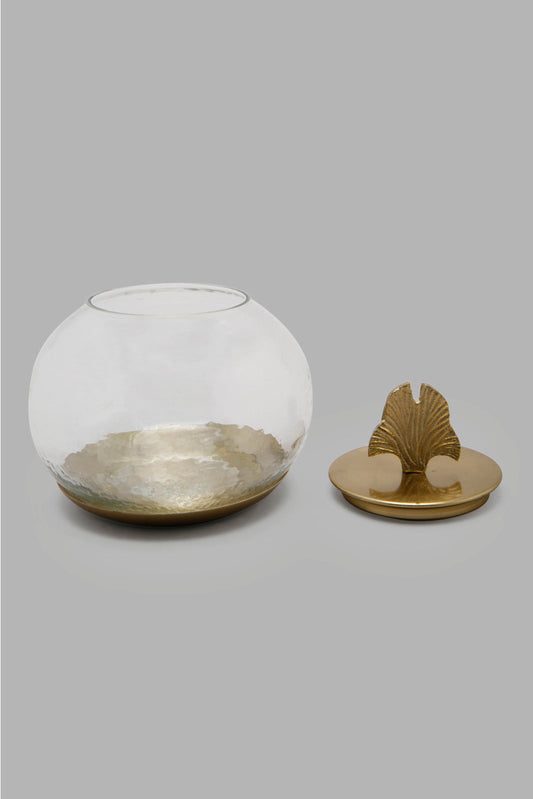 Redtag-Gold-Ginko-Glass-And-Metal-Tinket-Box-Category:Fashion-Box,-Colour:Gold,-Deals:New-In,-Filter:Home-Decor,-HMW-HOM-Decorative-Accessories,-New-In-HMW-HOM,-Non-Sale,-Section:Homewares,-W22B-Home-Decor-