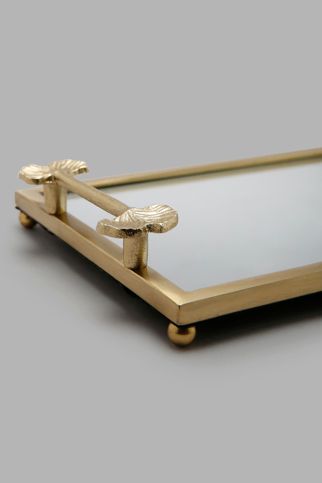 Redtag-Gold-Ginko-Glass-And-Metal-Tray-Category:Trays,-Colour:Gold,-Deals:New-In,-Filter:Home-Decor,-HMW-HOM-Decorative-Accessories,-New-In-HMW-HOM,-Non-Sale,-Section:Homewares,-W22B-Home-Decor-