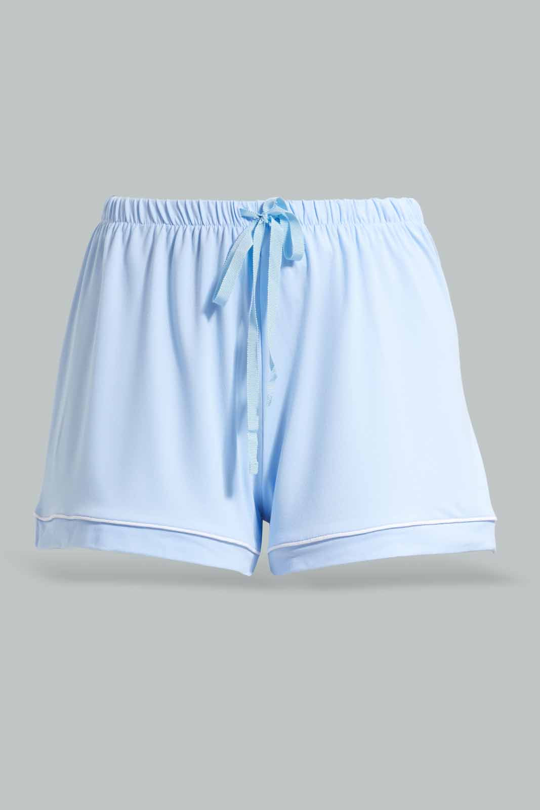 Redtag-Pale-Blue-Classic-Short-Set-Category:Pyjama-Sets,-Colour:Blue,-Deals:New-In,-Filter:Women's-Clothing,-New-In-Women-APL,-Non-Sale,-Section:Women,-W22O,-Women-Pyjama-Sets--