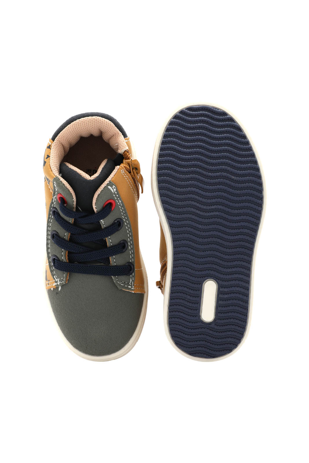 Redtag-Tan-Lace-Up-High-Top-Sneaker-Category:Sandals,-Colour:Tan,-Deals:New-In,-Dept:Boys,-Filter:Boys-Footwear-(1-to-3-Yrs),-INB-Sandals,-New-In-INB-FOO,-Non-Sale,-Section:Boys-(0-to-14Yrs),-W22B-Infant-Boys-
