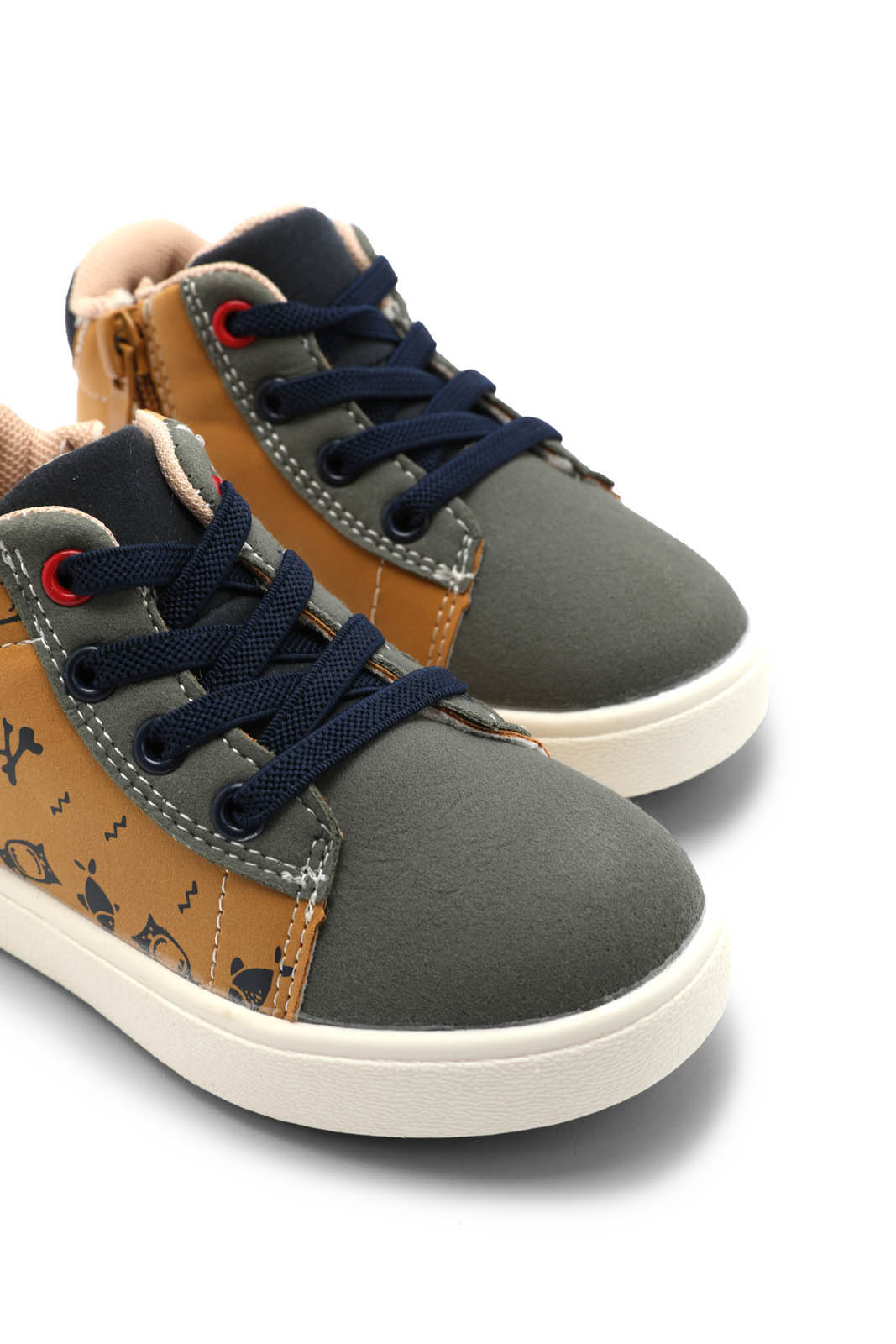 Redtag-Tan-Lace-Up-High-Top-Sneaker-Category:Sandals,-Colour:Tan,-Deals:New-In,-Dept:Boys,-Filter:Boys-Footwear-(1-to-3-Yrs),-INB-Sandals,-New-In-INB-FOO,-Non-Sale,-Section:Boys-(0-to-14Yrs),-W22B-Infant-Boys-