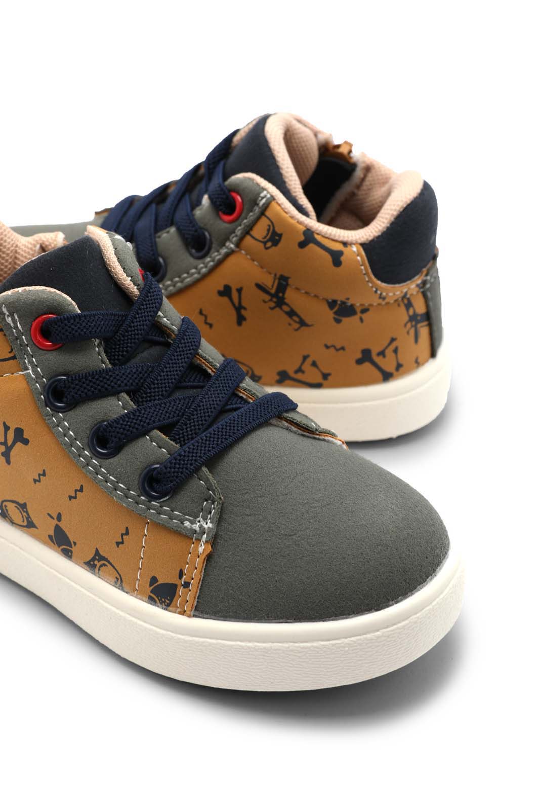 Redtag-Tan-Lace-Up-High-Top-Sneaker-Category:Sandals,-Colour:Tan,-Deals:New-In,-Dept:Boys,-Filter:Boys-Footwear-(1-to-3-Yrs),-INB-Sandals,-New-In-INB-FOO,-Non-Sale,-Section:Boys-(0-to-14Yrs),-W22B-Infant-Boys-