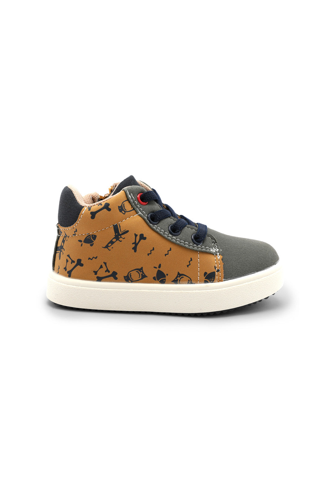 Redtag-Tan-Lace-Up-High-Top-Sneaker-Category:Sandals,-Colour:Tan,-Deals:New-In,-Dept:Boys,-Filter:Boys-Footwear-(1-to-3-Yrs),-INB-Sandals,-New-In-INB-FOO,-Non-Sale,-Section:Boys-(0-to-14Yrs),-W22B-Infant-Boys-