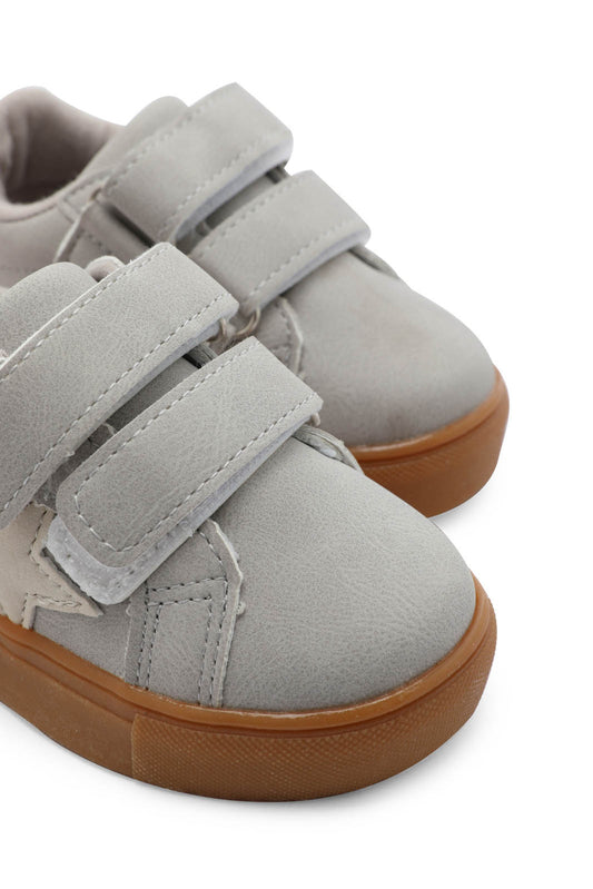Redtag-Grey-Star-Trim-Sneaker-Category:Sandals,-Colour:Grey,-Deals:New-In,-Dept:Boys,-Filter:Boys-Footwear-(1-to-3-Yrs),-INB-Sandals,-New-In-INB-FOO,-Non-Sale,-Section:Boys-(0-to-14Yrs),-W22B-Infant-Boys-