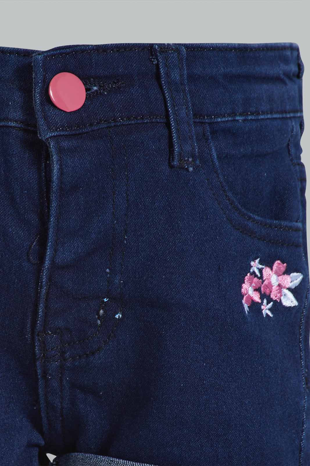 Redtag-Blue-Rolled-Up-Hem-Category:Shorts,-Colour:Blue,-Deals:New-In,-Filter:Infant-Girls-(3-to-24-Mths),-ING-Shorts,-New-In-ING-APL,-Non-Sale,-Section:Girls-(0-to-14Yrs),-W22O-Infant-Girls-3 to 24 Months