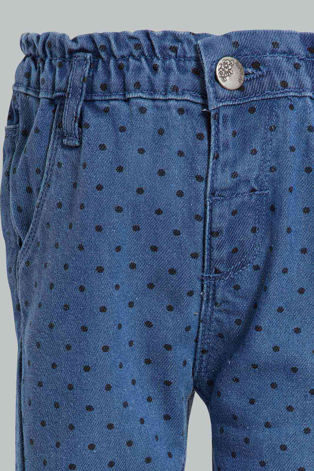 Redtag-Blue-Polka-Dot-AOP-Jean-Category:Jeans,-Colour:Blue,-Deals:New-In,-Filter:Infant-Girls-(3-to-24-Mths),-ING-Jeans,-New-In-ING-APL,-Non-Sale,-Section:Girls-(0-to-14Yrs),-W22O-Infant-Girls-3 to 24 Months