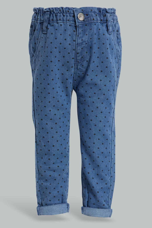 Redtag-Blue-Polka-Dot-AOP-Jean-Category:Jeans,-Colour:Blue,-Deals:New-In,-Filter:Infant-Girls-(3-to-24-Mths),-ING-Jeans,-New-In-ING-APL,-Non-Sale,-Section:Girls-(0-to-14Yrs),-W22O-Infant-Girls-3 to 24 Months