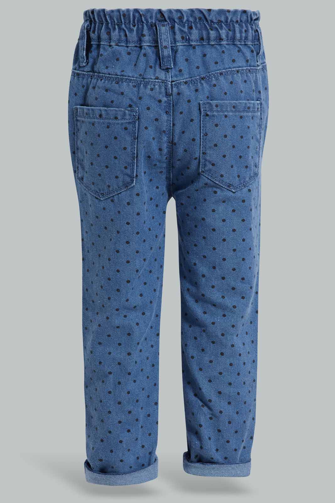 Redtag-Blue-Polka-Dot-AOP-Jean-Category:Jeans,-Colour:Blue,-Deals:New-In,-Filter:Infant-Girls-(3-to-24-Mths),-ING-Jeans,-New-In-ING-APL,-Non-Sale,-Section:Girls-(0-to-14Yrs),-W22O-Infant-Girls-3 to 24 Months