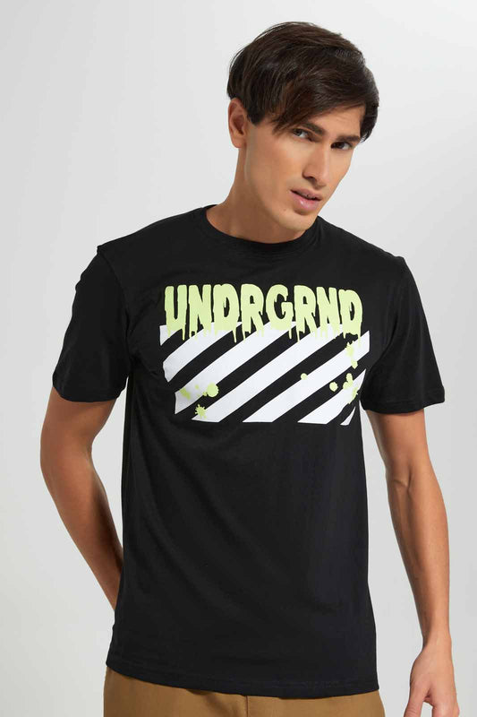 Redtag-Black-Graphic-T-Shirt-Category:T-Shirts,-Colour:Black,-Deals:New-In,-Filter:Men's-Clothing,-Men-T-Shirts,-New-In-Men-APL,-Non-Sale,-Section:Men,-TBL,-W22O-Men's-