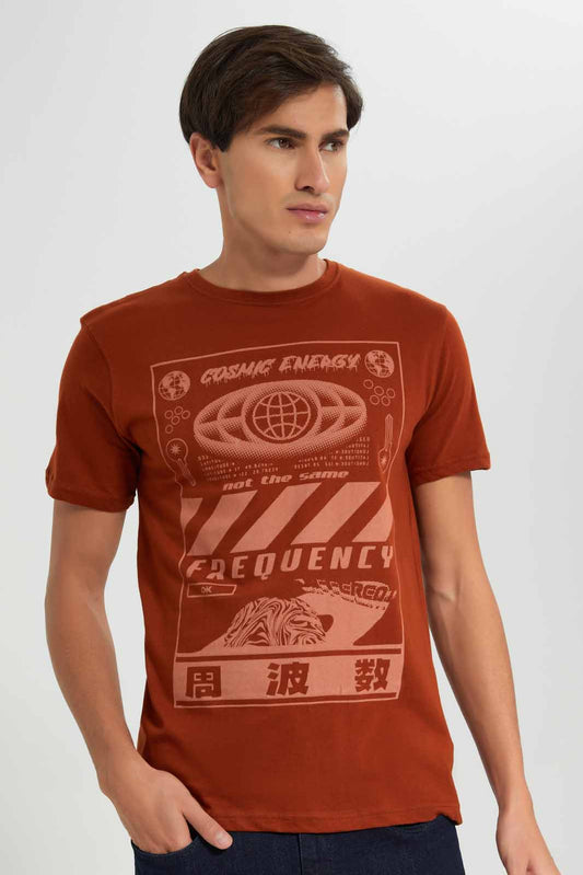Redtag-Orange-Graphic-T-Shirt-Category:T-Shirts,-Colour:Orange,-Deals:New-In,-Filter:Men's-Clothing,-Men-T-Shirts,-New-In-Men-APL,-Non-Sale,-Section:Men,-TBL,-W22O-Men's-