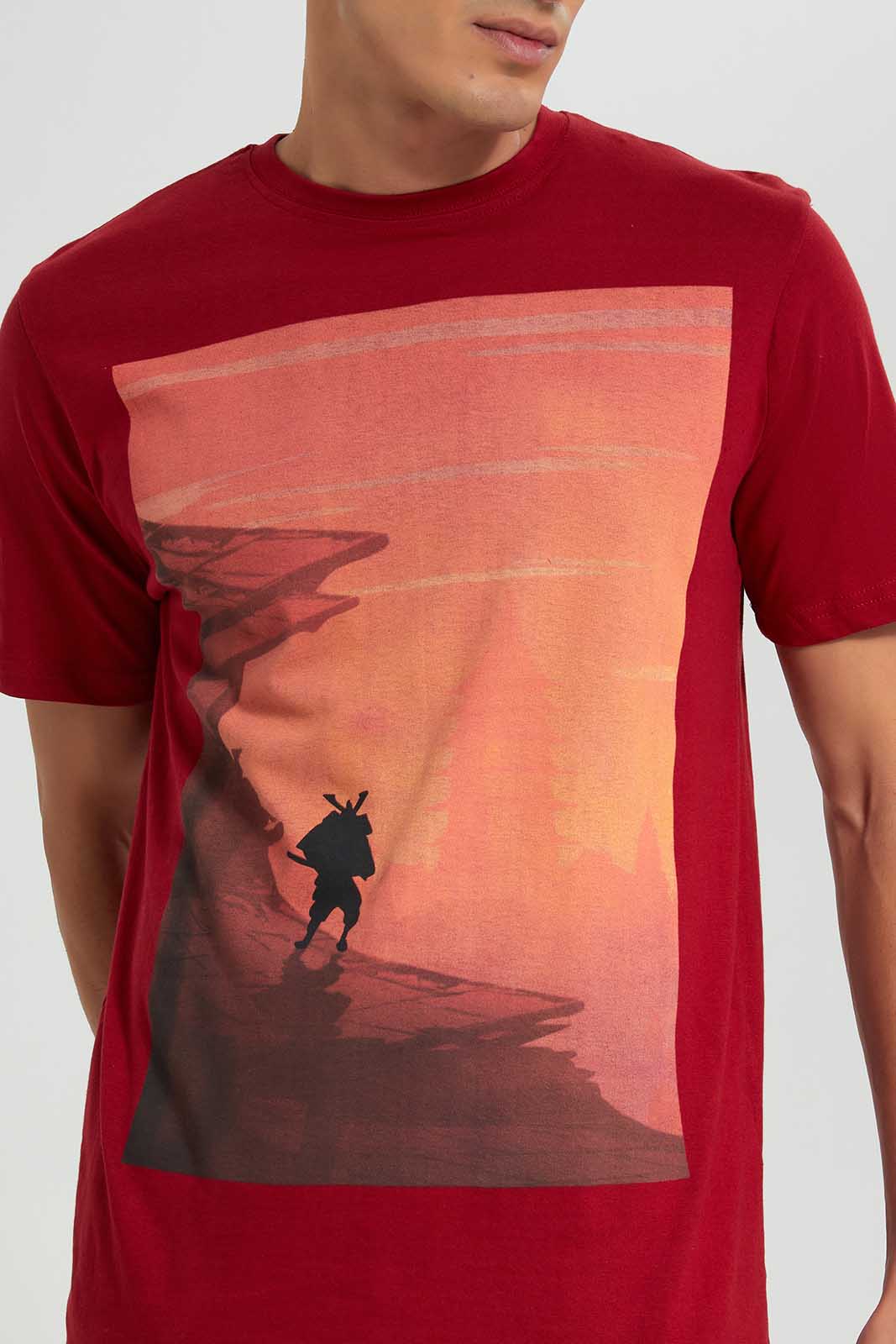 Redtag-Red-Graphic-T-Shirt-Category:T-Shirts,-Colour:Red,-Deals:New-In,-Filter:Men's-Clothing,-Men-T-Shirts,-New-In-Men-APL,-Non-Sale,-Section:Men,-TBL,-W22O-Men's-